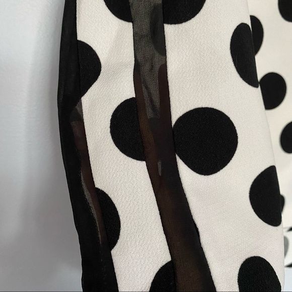 Zara sleeveless polka dot top with mesh side panel - Picture 2 of 7